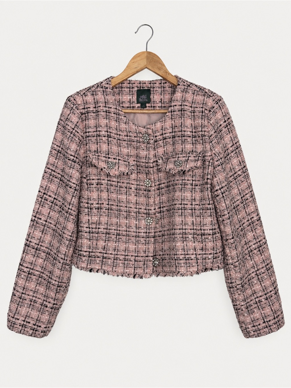 Wild Fable Pink Tweed Bouclé Lady Jacket L